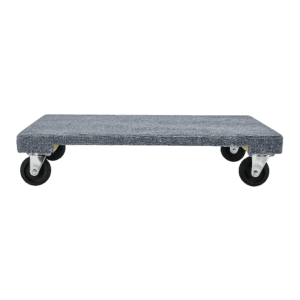 Basic four-wheel carpeted moving dolly, side view